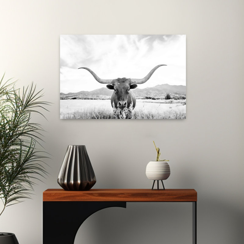 Art mural contemporain Longhorn, H 16 po x l 24 po