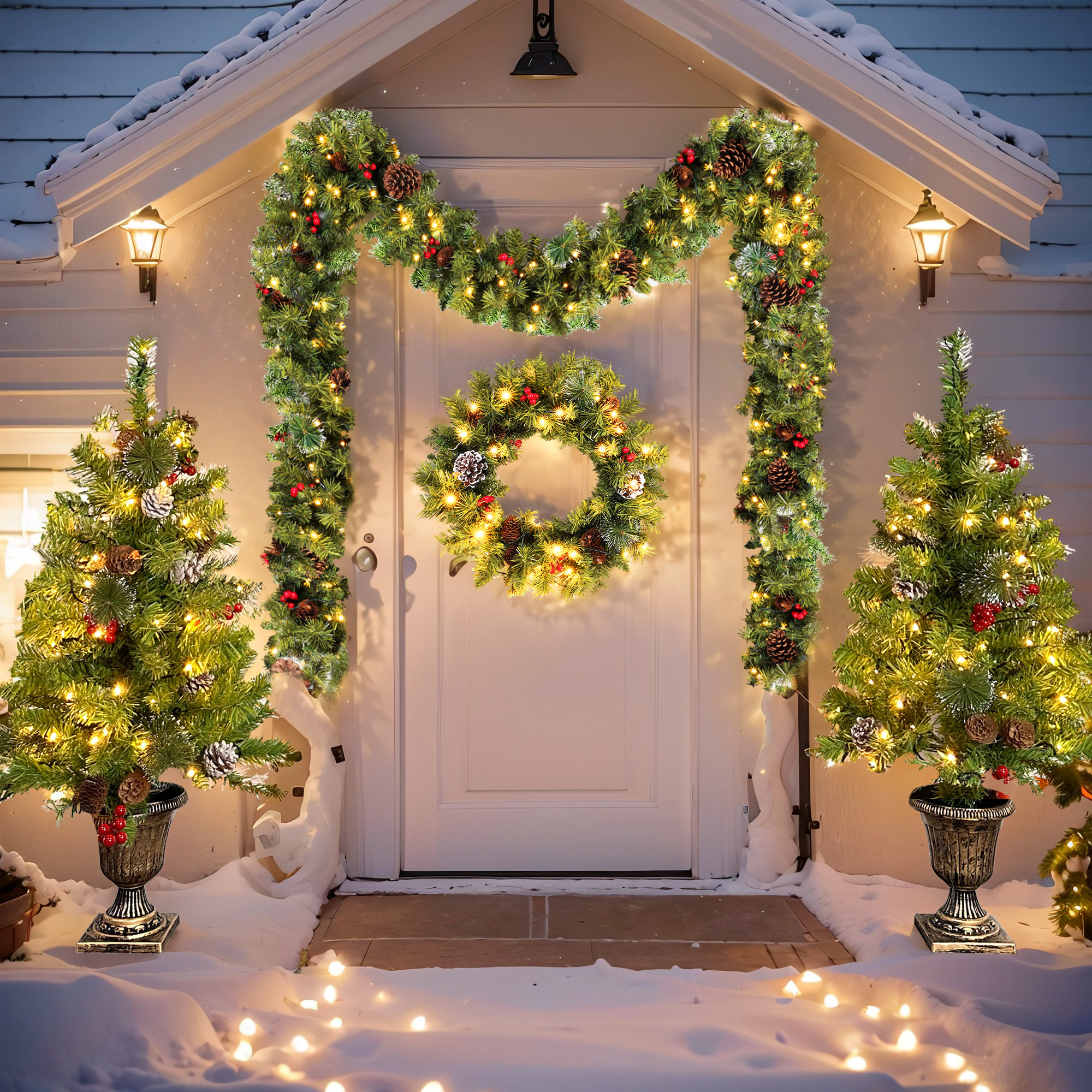 Customizable Christmas Tree And Wreath Set