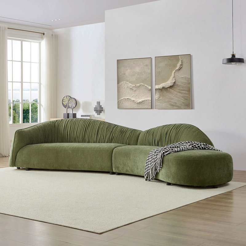 Canapé confortable avec méridienne 145,67 po Mid-Century