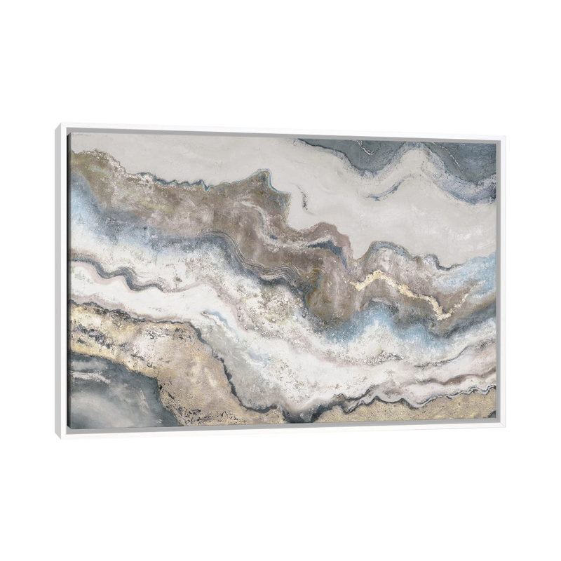 « Marbre » par Patricia Pinto-imprimé, Pas de tapis, H 18 po x l 26 po x P 1,5 po, Toile blanche encadrée