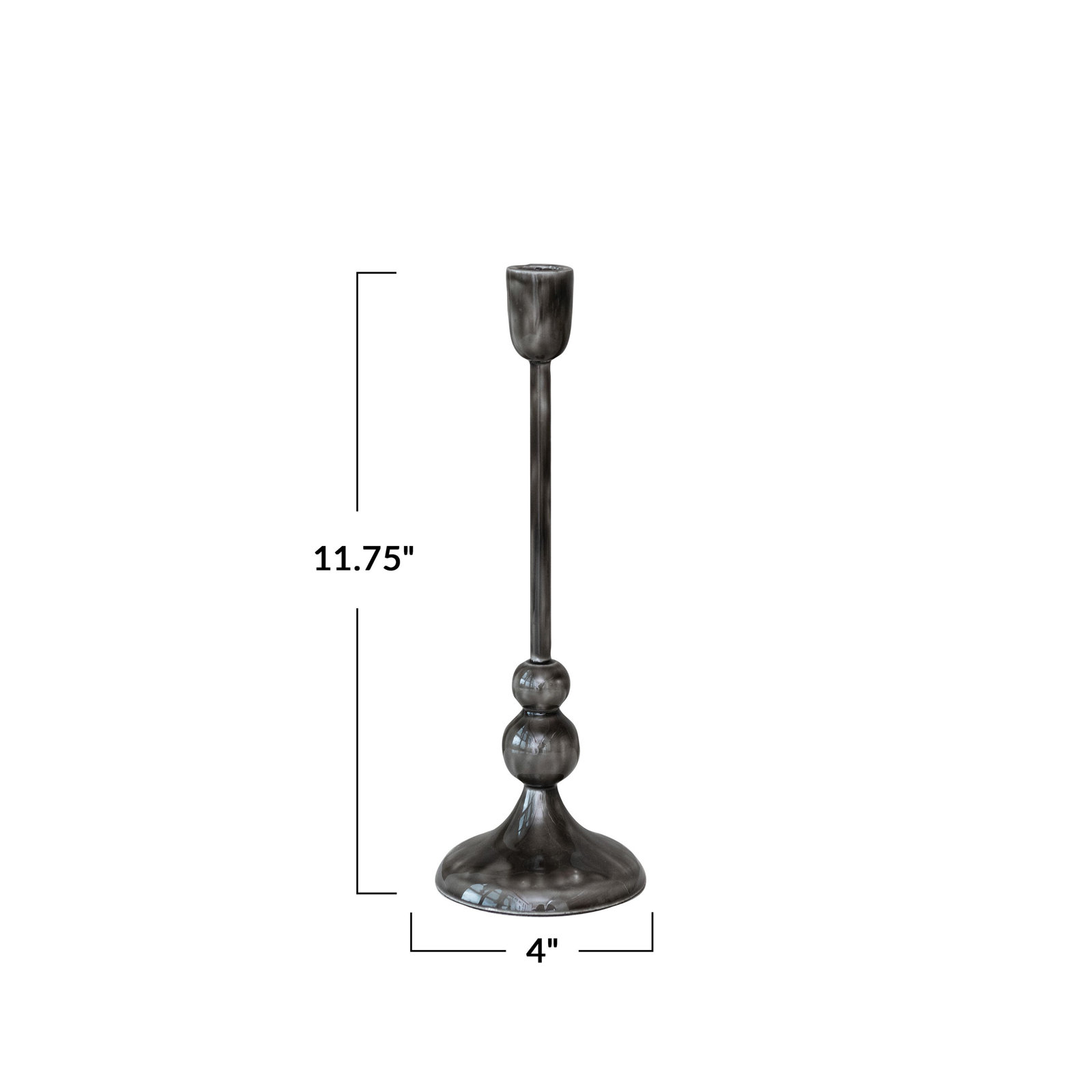 Enameled Aluminum Taper Holder, 11.75" H x 4" W x 4" D
