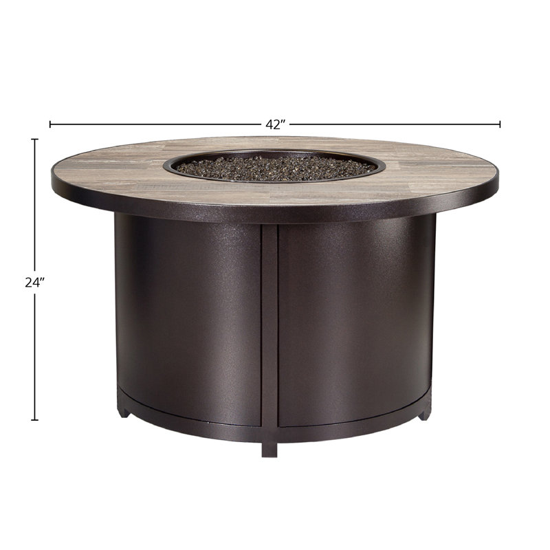 Capri Iron Outdoor Fire Pit Table, 24" H x 42" W x 42" D, Summit Gray, Graphite