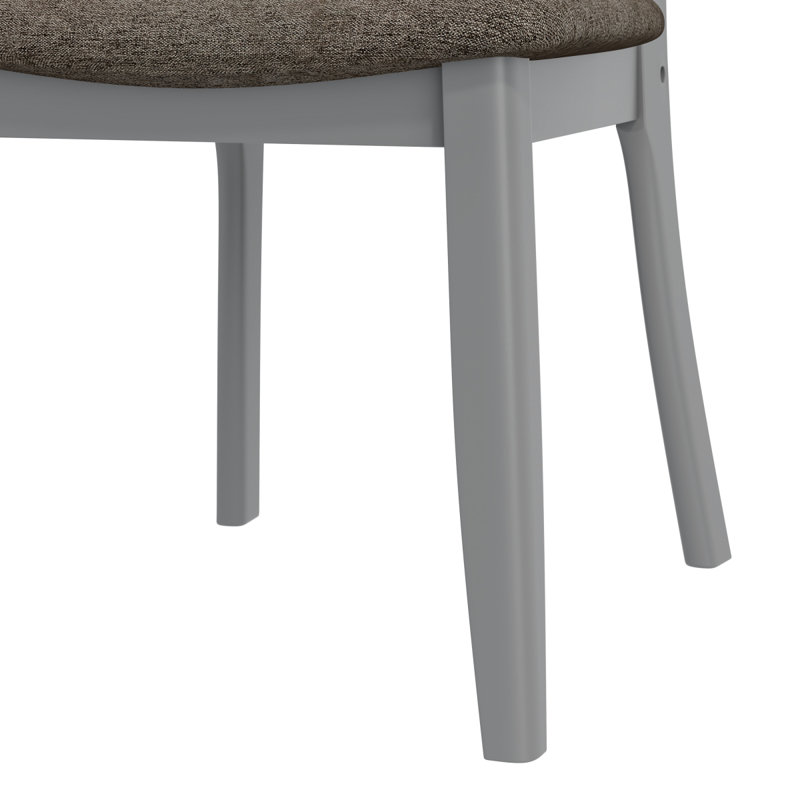 Chaise de salle à manger Dumfries grise avec pieds en bois massif gris (ensemble de 2)