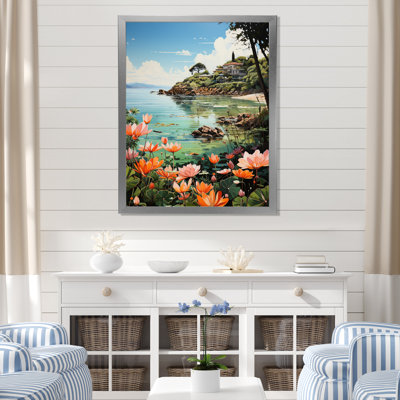 Bedrie Coastaltropical Tropical Paradise Pointillism II sur toile