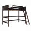 Lit mezzanine simple en bois massif avec échelle-465505928
