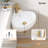 14.19" W X 15" D Wall-Mounted Corner Bathroom Sink Oval Wall Hung Ceramic Sink RV White Floating Vessel Sink with Integrated Overflow