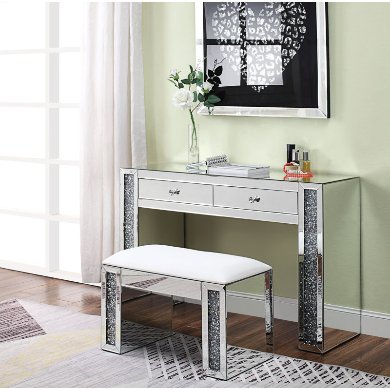 Ensemble coiffeuse avec tabouret Benish