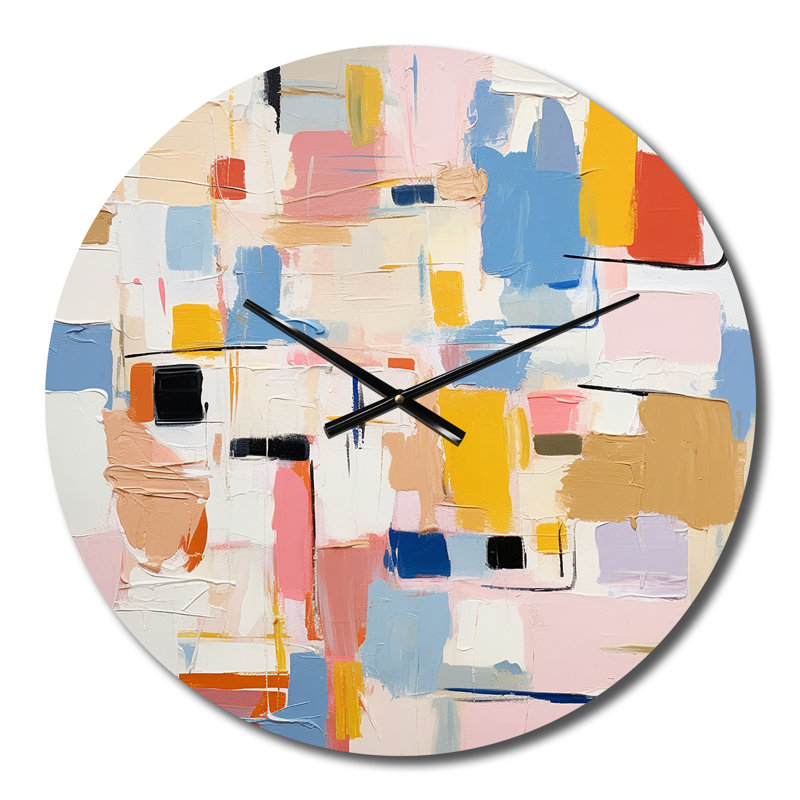 Pensées éphémères de Colorfields I - Horloge murale abstraite, Petit