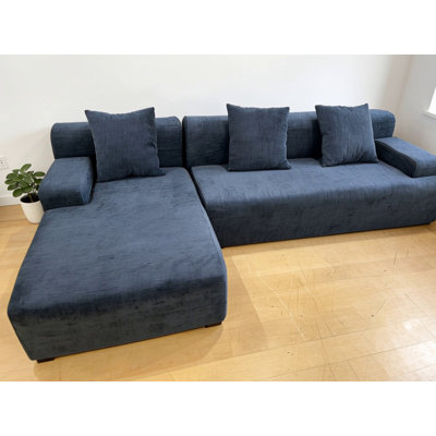 Cloud Comfort Modular Sofa With Anti-Slip Base, Customizable Configurations, No Assembly Required, Dark Blue