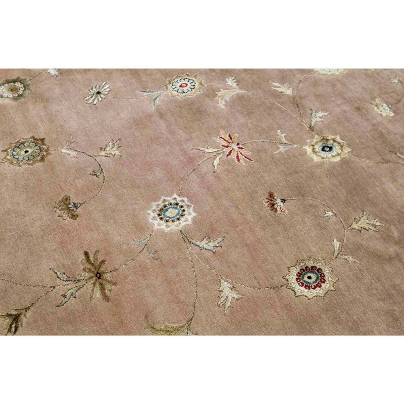 Tapis rouille / ivoire / beige noué à la main de haute qualité