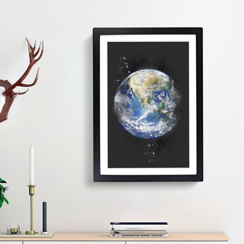 An Amazing Image of Earth - Framed Print, 63cm H x 45cm W x 2cm D, Black Framed