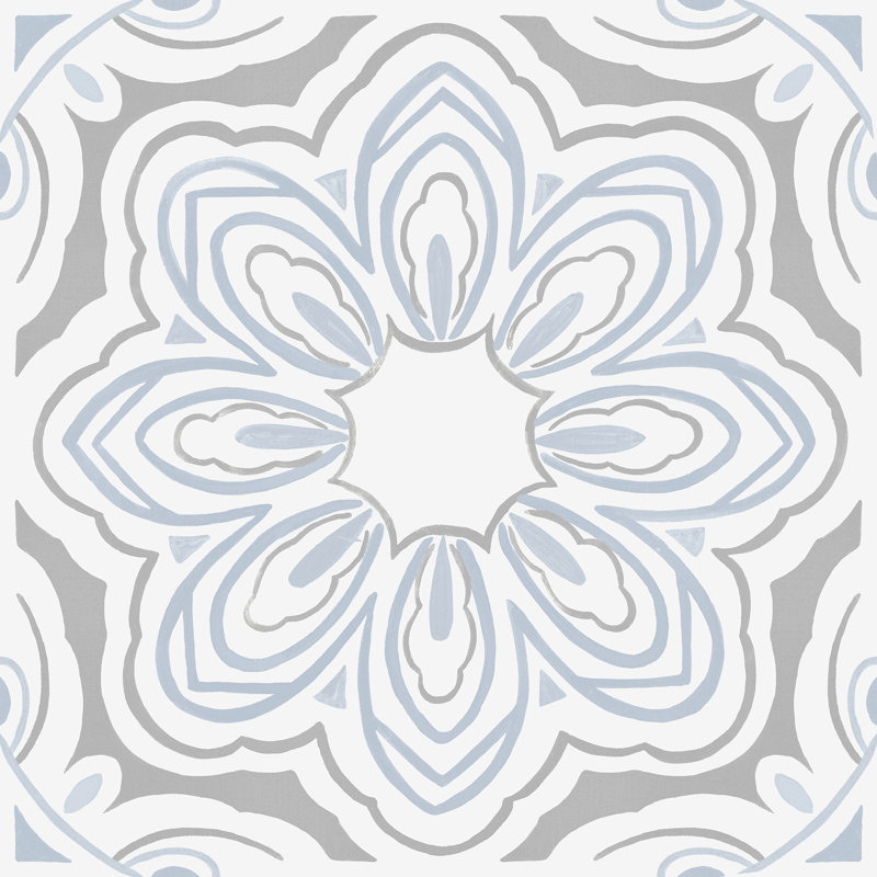 12'' x 12'' x 25.4 mm Vinyl Tile, Gray/Blue