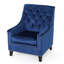 Fauteuil club velours bleu marine