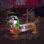 4 Foot Long Lighted Happy Halloween Inflatable Dog with Witch Hat Indoor / Outdoor Holiday Blow Up Yard Garden Decoration