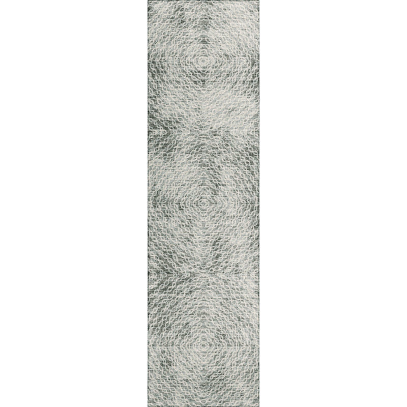 Anna-May Chenille Geometric Indoor / Outdoor Rug, Runner 2'3" x 7'6"