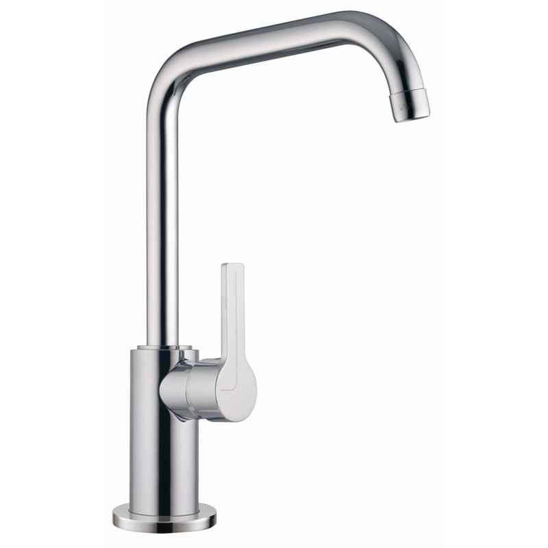 Robinet d'évier de cuisine à une poignée et un trou, Chrome