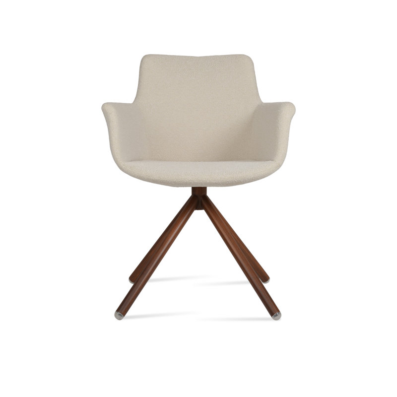 Fauteuil rotatif Bottega, Blanc cassé, Or