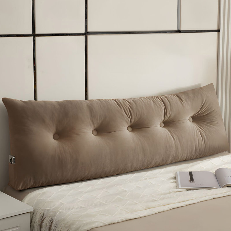  Polyester Headboard Back Support Throw Pillow, 15.7"H x 59"W, Brown