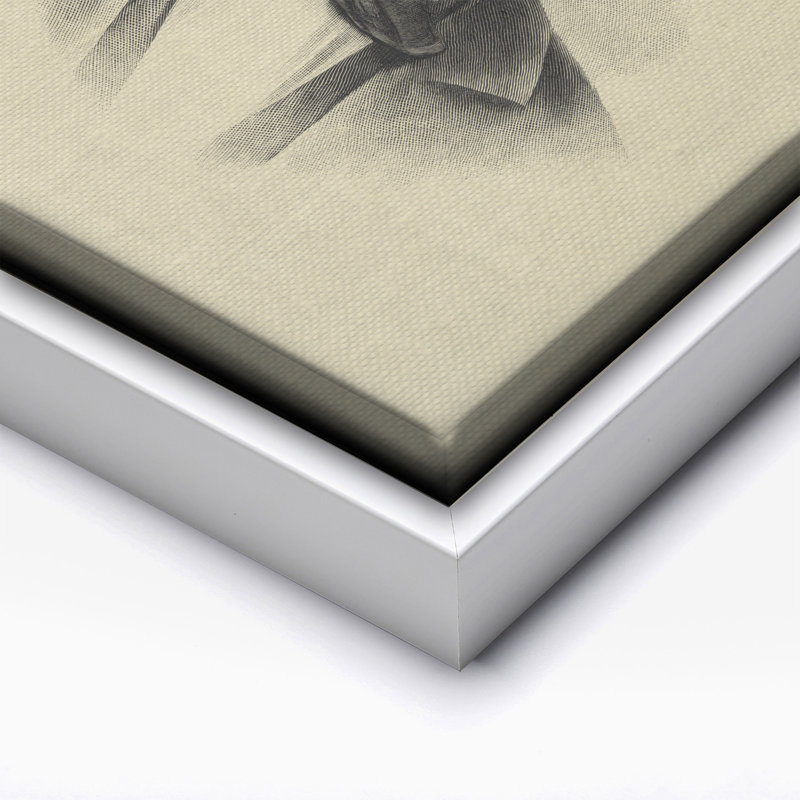 Abraham Lincoln Portrait No1, Canvas, Encadrement blanc, H 11 po x l 14 po