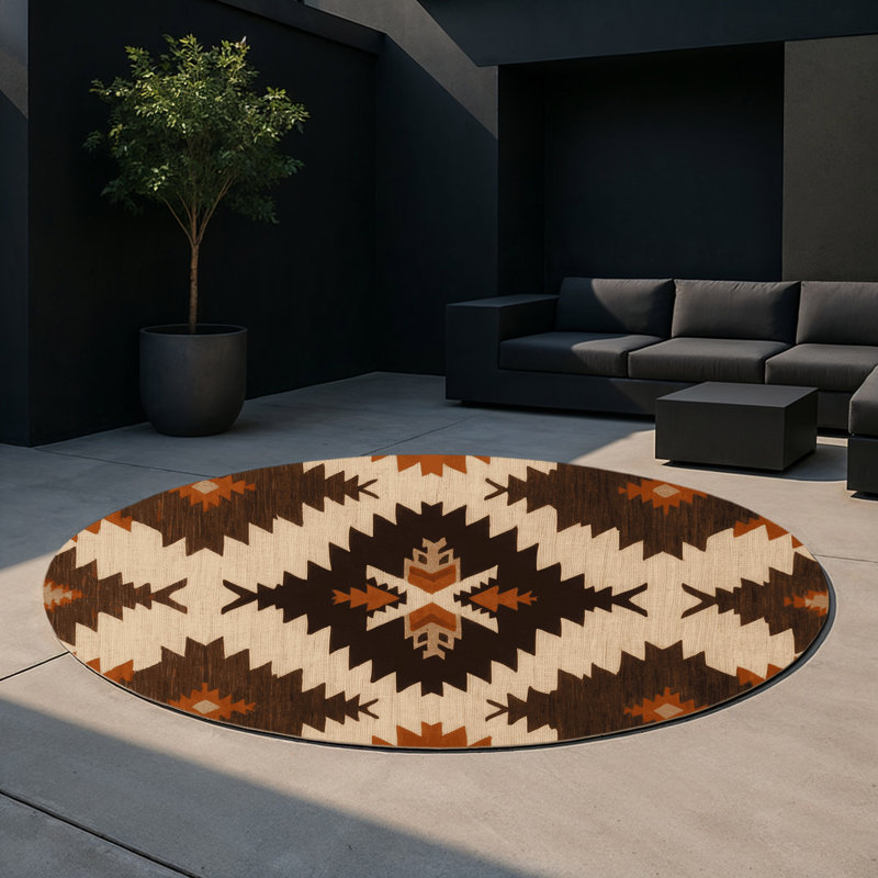 Canyon Solace Indoor And Outdoor Area Rug, Round 5'