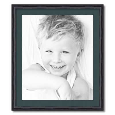 Black Wood Matte Picture Frame with Mat