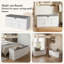 100cm Entryway Shoe Bench with Linen Cushion - Hidden Storage & 2-Tier Rack - White