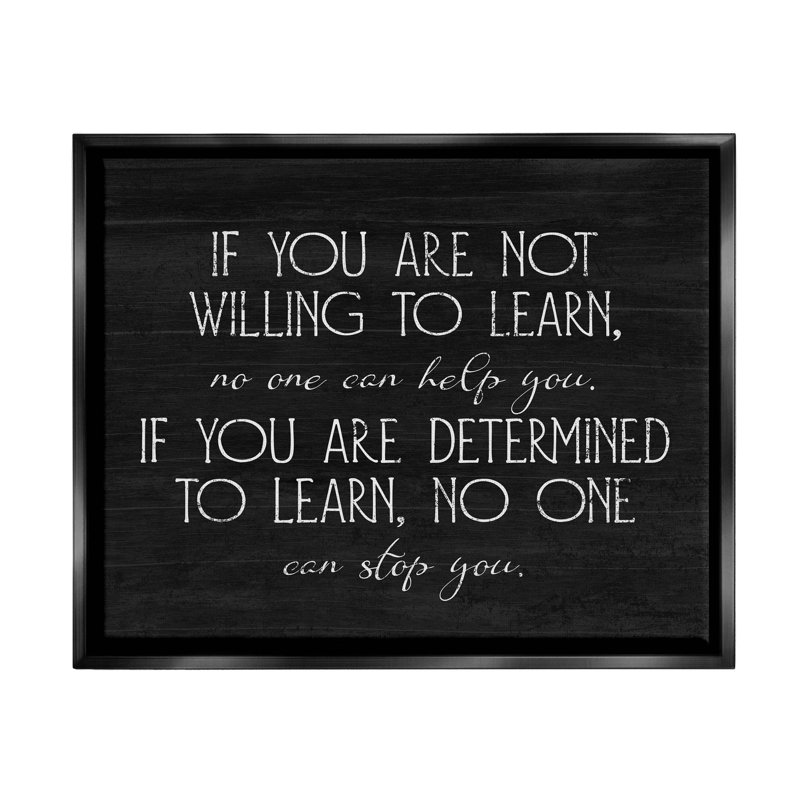 Black Floater Framed Motivational Quote Canvas Print, 21 x 17