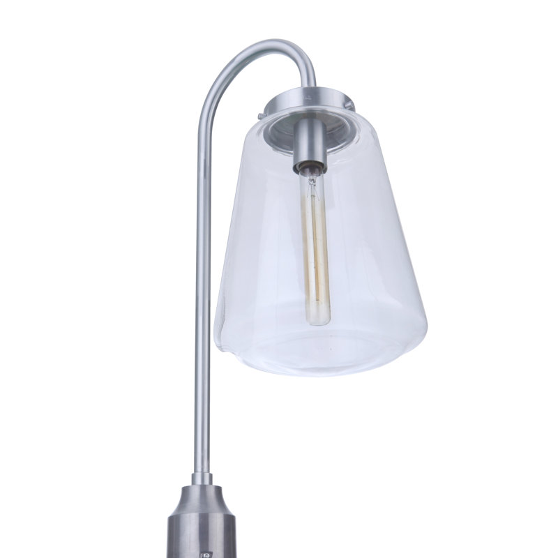 Tête de lanterne câblée à 1 lumière de 25,38 po Ammadis, Aluminium satiné