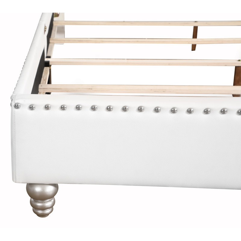 Ahman Vegan Leather Standard Bed, King, White