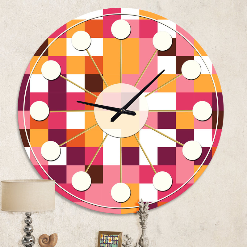 Retro Geometric Design VII - Mid-Century Modern wall clock, Medium