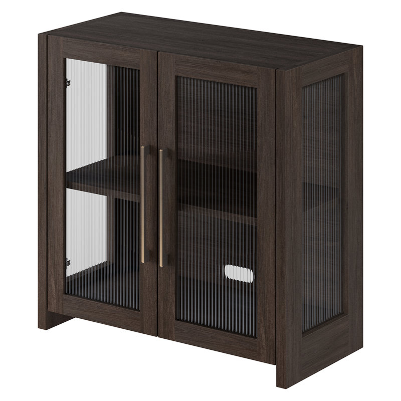 Clarkson 32" Wide Rectangular Accent Cabinet, Brown Oak