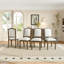 Ensemble de 4 chaises de salle à manger Farmhouse, rembourrées avec dossier haut, sièges modernes pour la cuisine, la chambre à coucher et le salon (beige et brun)-1874008095