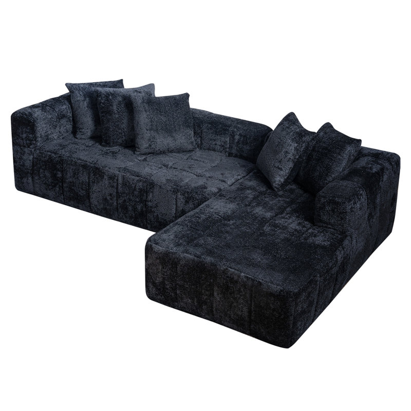 Canapé modulaire 107,9 po Cloud, Noir