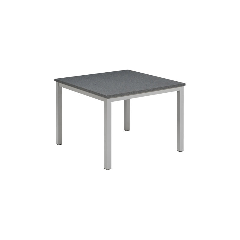 Travira Square Outdoor Dining Table With Umbrella Hole , 40'' in. W 40'' in. D, Alstone Graphite, Flint