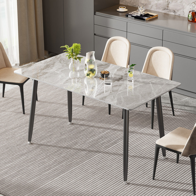 Ivy Bronx Linard Rectangular 55'' Sintered Stone Dining Table & Reviews ...
