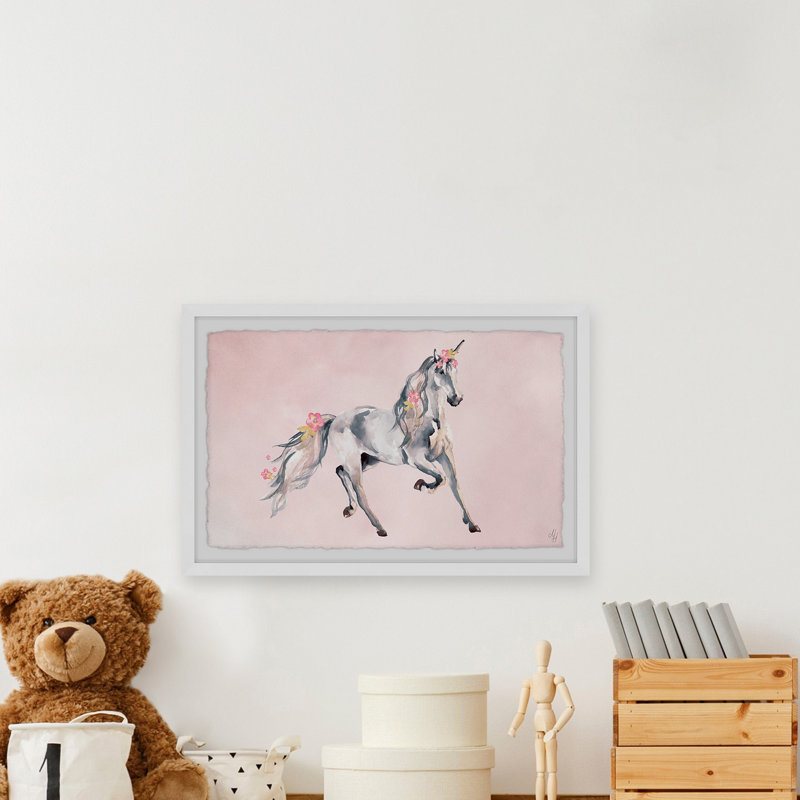Crisler Crisler Pink Unicorn Dream - Single Picture Frame Print, 41cm H x 61cm W