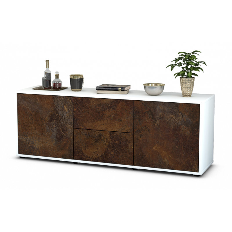 Wroten TV Stand for TVs up to 60", Rust / Matte White
