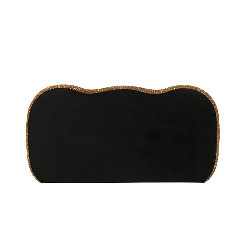 Lit plateforme tapissier contemporain avec tête de lit rembourrée, Grand lit, Tissu Brun Terracotta