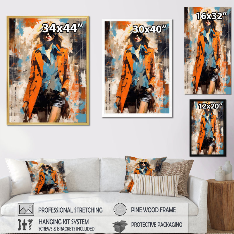«Fashionable Blonde II», reproduction sur toile, H 40 po x l 30 po x P 1,5 po, Cadre photo noir