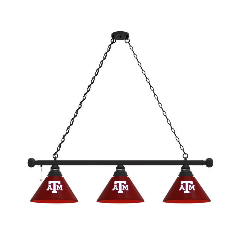 3 - Light Pool Table Lights Pendant, Black, Texas A&M Aggies