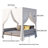 2-Person Outdoor Patio Daybed with Canopy Curtains Patio Sofa Set with Cushions, Outdoor Furniture