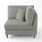 Upholstered Light Gray Corduroy Armchair with Pillow Back, One Arm Single Chair Module Part For Sectional Sofa-1342471563