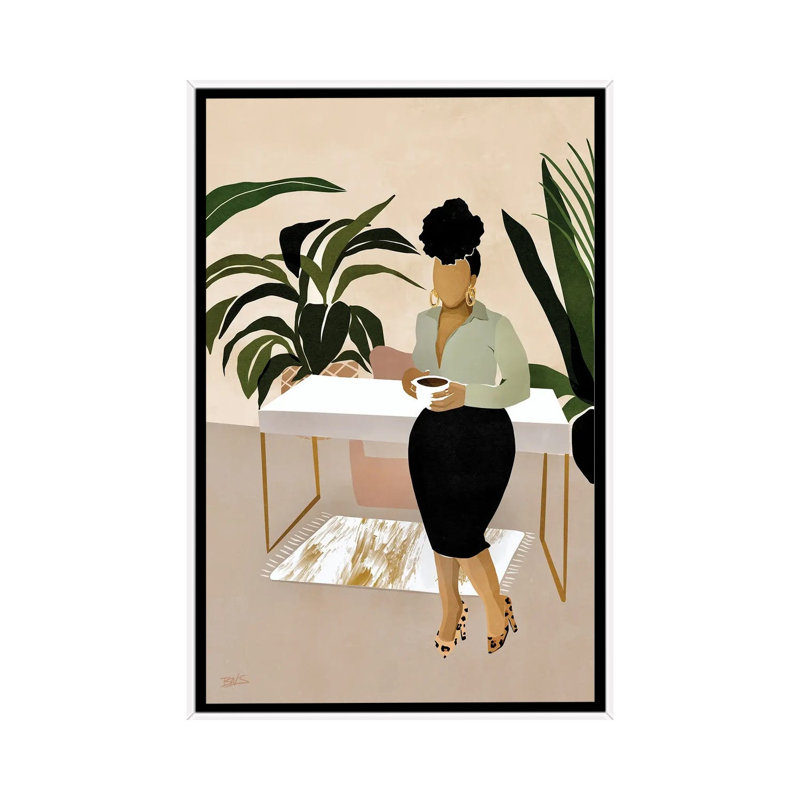 « Boss Babe » par Bria Nicole, impression d’art graphique, H 40 po x l 26 po x P 1,5 po, Toile blanche encadrée, Pas de tapis
