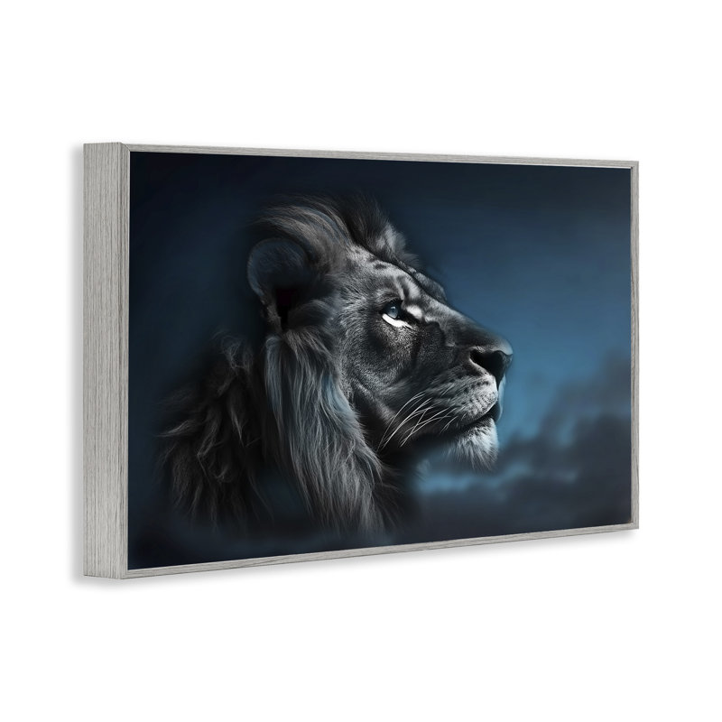 «Intense Gazing Lion», art de la giclée encadrée par CAD Designs, Estampe numérique Farmhouse, H 16 po x l 24 po