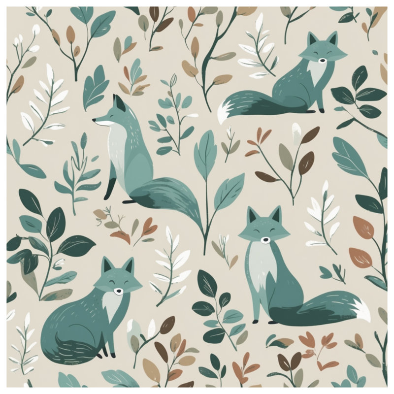 Foxes With Leaves Comforter, King