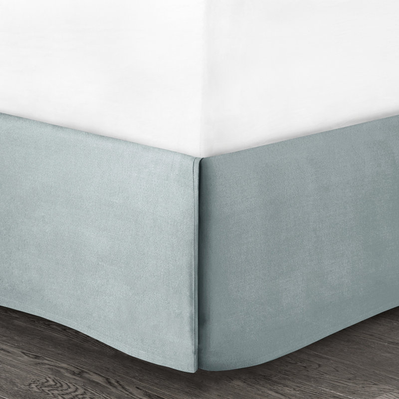 Très grand lit - coton, blanc avec broderie bleu foncé, édredon 100% surdimensionné et confortable, jupe de lit, 2 taies décoratives