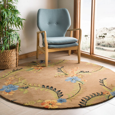 Tapis brun en laine touffeté à la main Chanler