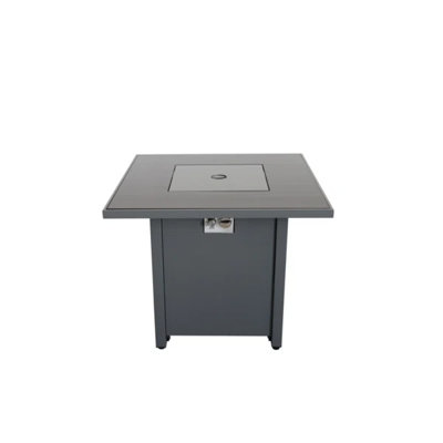 Table de foyer d'extérieur en acier avec couvercle H 25 po x l 30 po