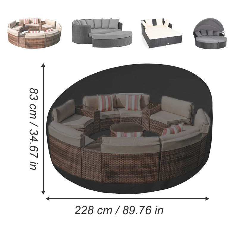 Outdoor Daybed Cover, Heavy Duty Waterproof Round Canopy Sofa Bed Cover