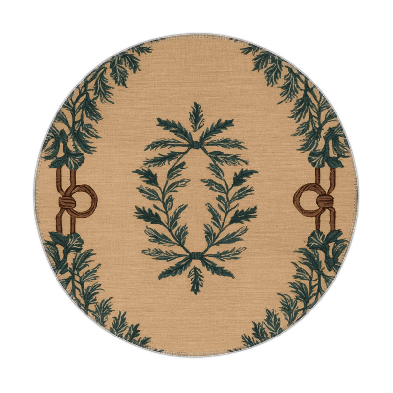 Tapis d'intérieur et d'extérieur brun français, Rond 5 pi